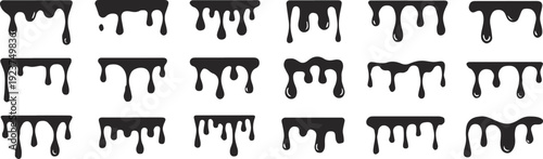 drip paint silhouettes vector set dripping shapes grid