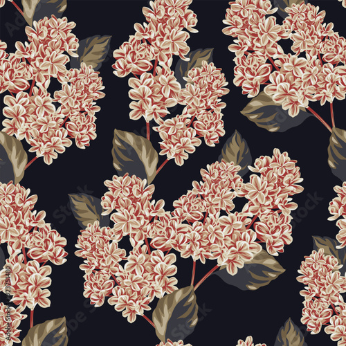 Dark academia floral background for fabric design. Natural abstract art. Pattern, print template. Vector fabric seamless pattern. Modern vector wallpaper. Trendy seamless vector floral pattern.