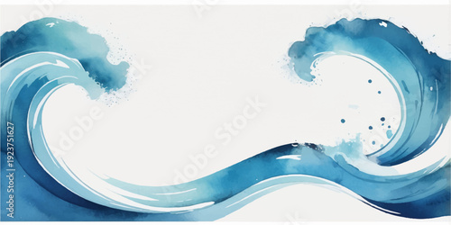 Abstract blue wave illustration featuring a flowing liquid design with light curves and vector patterns for a modern sea backdrop or web template wallpaper