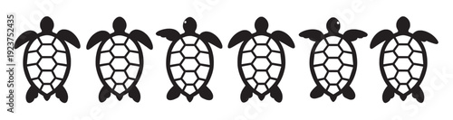 black sea turtle silhouette arrangement