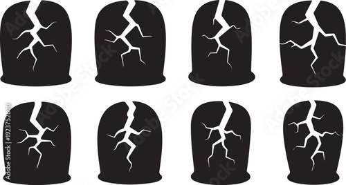 Collection of black beanies with lightning cracks on them