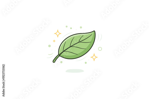 Floating Herb Elegance. Simple ingredient portrait. A single herb leaf or spice element floats gently in open space. The illustration suggests aroma, delicacy,