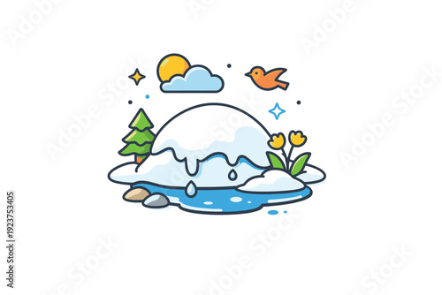 Watching snow melt capturing a quiet moment of transition as winter slowly gives way to change. A gentle visual metaphor of time passing,