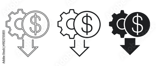 Financial Cost Reduction and Operations Optimization Vector Icon
