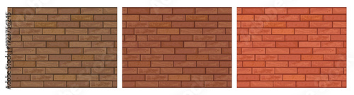 Brick solid or cavity walls, isolated interior tile collection. Vector brickworks texture. Cement stone or sand masonry building elements. House architecture units. Urban block construction