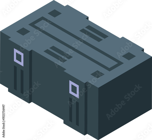 Isometric view of a power supply unit, a crucial component converting alternating current to direct current to power computer hardware