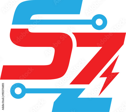 Letter SZ electrical technology logo