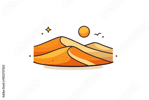 Desert dunes natural landscape expressing vastness, silence, and timeless beauty shaped by wind and sun. A calm and balanced scene built