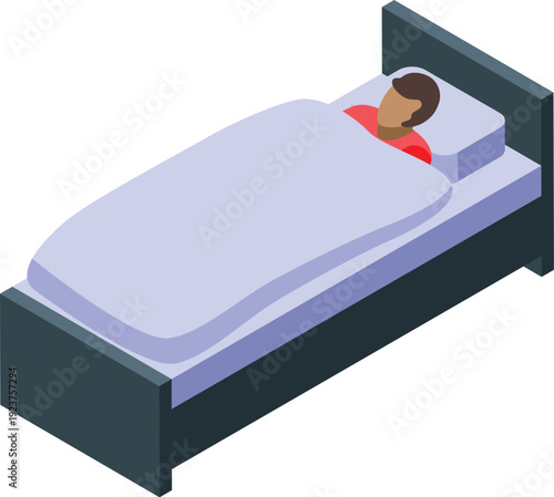 Patient lying in hospital bed, recovering from illness or injury, promoting healthcare and rest