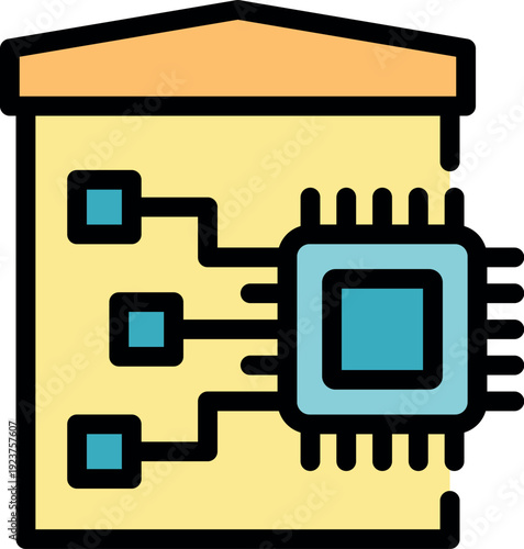 Electronic components processing information inside a data center, ensuring efficient data management and technological operations