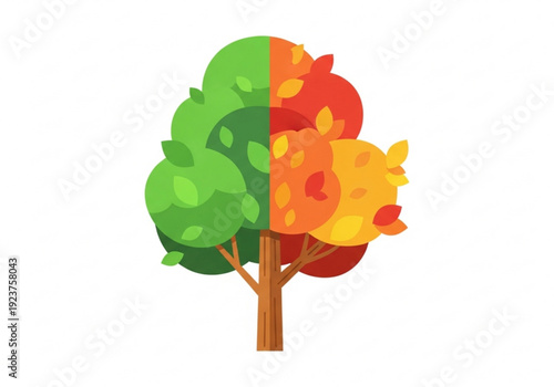 Colorful balance scale with jars symbolizing day and night  