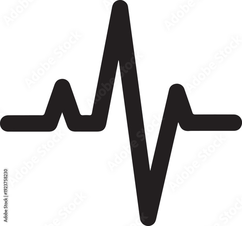 Modern medical heartbeat line graph symbol representing health and cardiac activity for use in presentations and infographics
