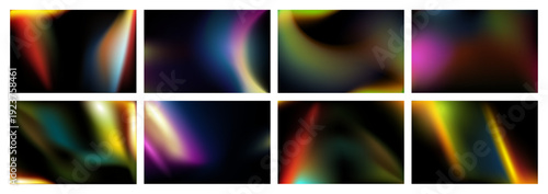 Retro photo overlay effect with gradient blurs, grains and noise. Vector realistic style, colorful lights and bokeh, faded photography blurry shapes and shining. Camera film for vintage look