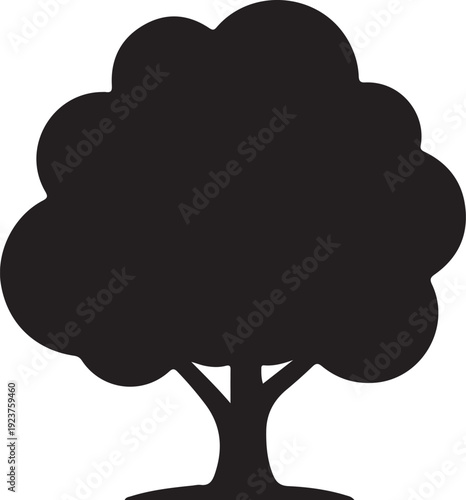Simple stylized illustration of a tree with full green canopy and sturdy trunk perfect for naturethemed projects and ecofriendly designs