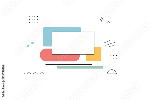 Graphic resources and backgrounds. Layered blocks, lines, and dots arranged in a calm rhythm, suitable for presentations, websites, or