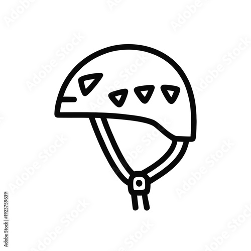 Climbing Helmet Vector Line Icon For Safety And Adventure Sports