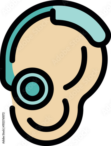 Modern hearing aid enhancing auditory experience, restoring clear sound perception and improving communication