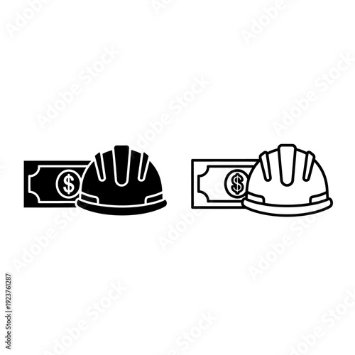 Labor day concept with money and safety gear Vector