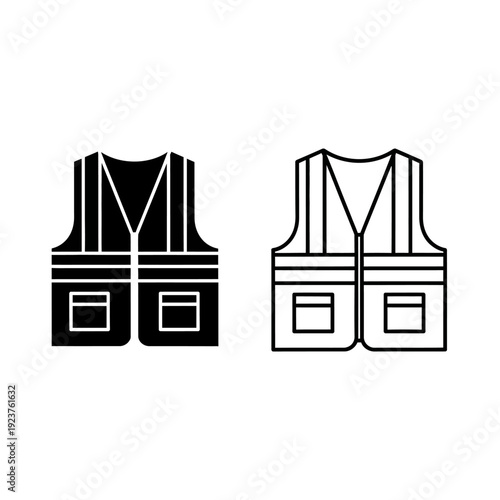 Labor day vector designs, minimalist workwear icons, vest illustrations for creative projects Vector