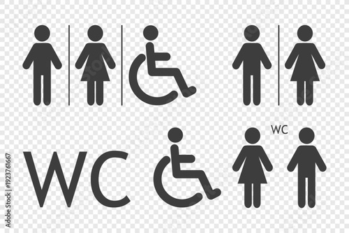 WC icon set. Bathroom signs vector