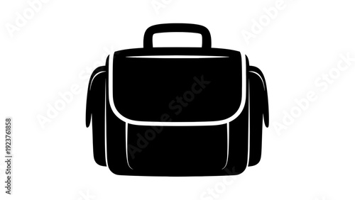 Black Backpack with Handle and Pockets, Simple Design, School or Travel Bag