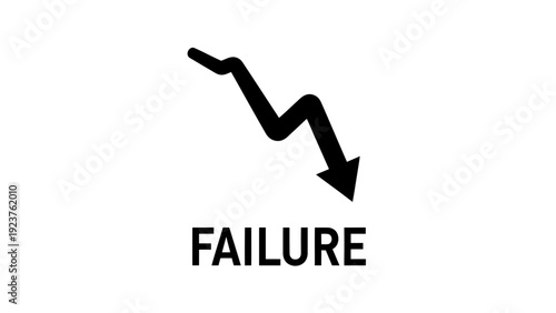 Failure Graph with Downward Arrow Indicating Decline or Loss