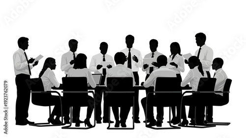 Business Professionals in a Meeting around a Table, Discussing and Collaborating