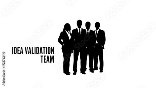 Business Professionals in Silhouette: Idea Validation Team in Formal Attire
