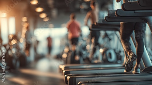 People exercising in a fitness center. Healthy lifestyle, sports, training concept. People out of focus