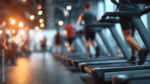 Wallpaper Mural People exercising in a fitness center. Healthy lifestyle, sports, training concept. People out of focus Torontodigital.ca