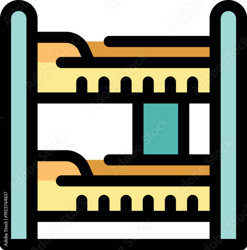 Bunk bed with integrated ladder offers space saving solution for shared bedrooms, maximizing comfort and functionality