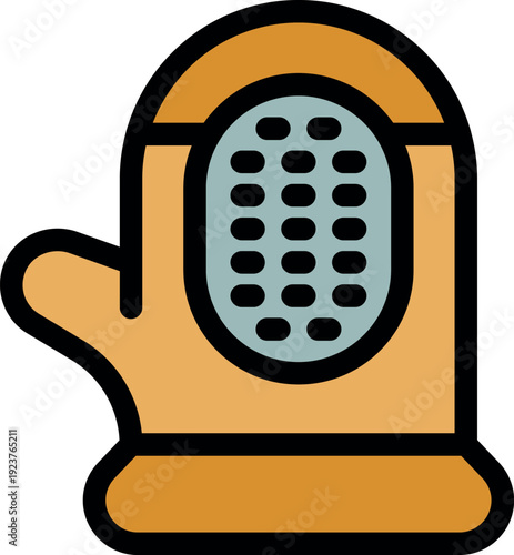 Pet grooming glove gently removing excess fur from a dog or cat during bathing or massage, ensuring a clean and healthy coat