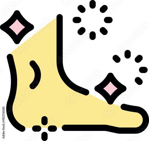 Clean and healthy foot shining, representing skincare, hygiene, and wellness