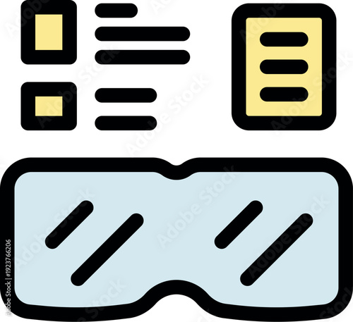 Vr glasses showing interactive menu and settings, offering immersive user experience in virtual environment