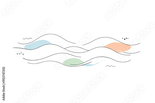 Fog mist abstract flow. Smooth flowing mist shapes creating soft movement across the background. The illustration suggests calm transition, balance, and