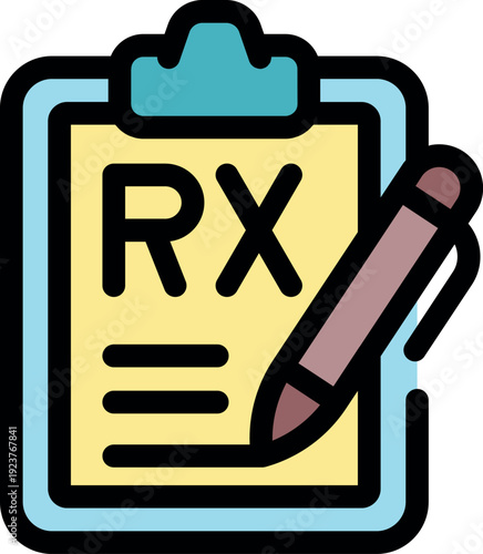 Medical prescription is being written by doctor on clipboard, healthcare and medicine concept