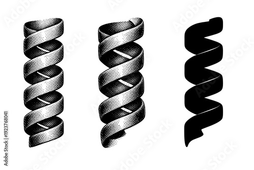 Molecule structure protein alpha helix segment with coiled ribbon-like backbone and repeating structure, displayed in frontal view, angled