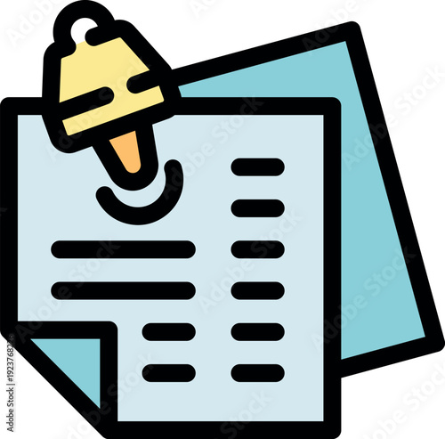 Notification bell ringing over documents, symbolizing a deadline reminder or an important update