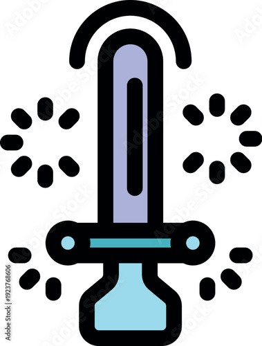 Vibrating knife emitting sonic waves and sparks, showcasing advanced cutting edge technology