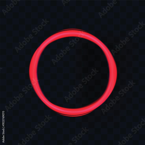 Vibrant Red Neon Circle Glowing on Dark Textured Background Abstract Geometric Shape Minimalist Modern Design Concept