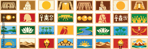 Ancient Egyptian Themed Stamp Set Inspired by the Abu Simbel Sun Festival