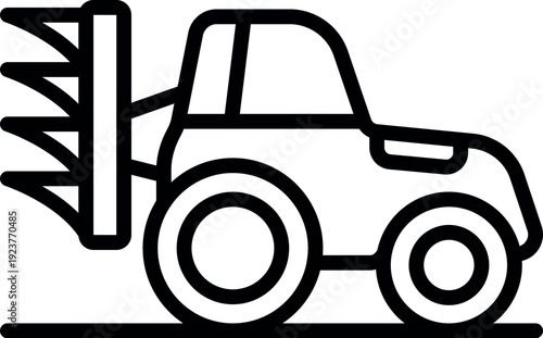 Forklift truck moving pallets in a warehouse icon in simple style isolated on white background