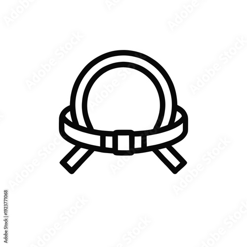 Martial Arts Black Belt Rank Line Icon