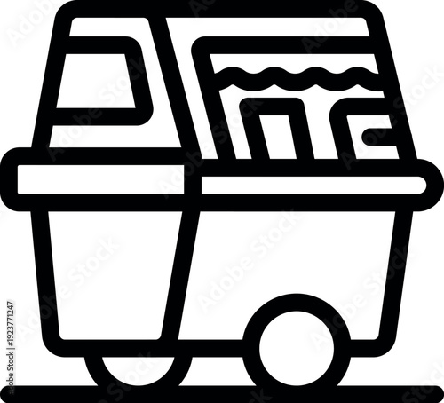 Small wheeled mobile food stall selling street food and beverages