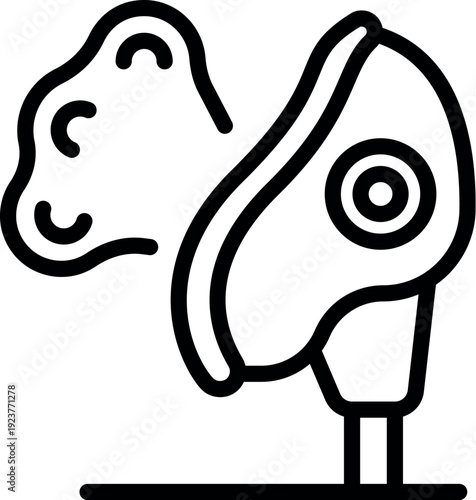 Hair dryer blowing hot air, a professional tool for hairdressers and barbers, used in hair salons for styling and drying