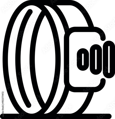 Smartwatch is charging wirelessly, showing battery indicator icon on the display