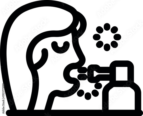 Woman refreshing breath using breath spray, promoting oral health and confidence