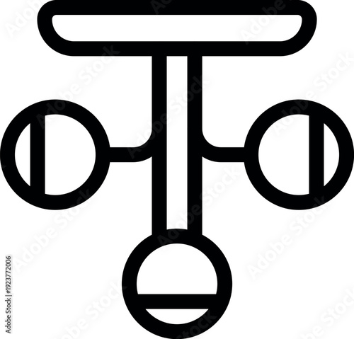 Network hub icon representing central server connecting multiple devices, symbolizing network infrastructure and data communication