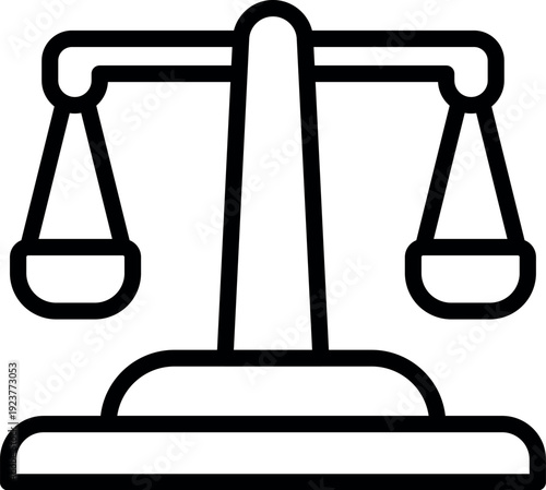 Simple balance scale representing fairness, law, and legal decisions, perfect for legal or justice related concepts