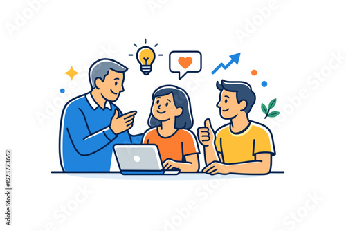 Mentoring younger s highlighting collaboration, listening, and encouragement in personal or professional growth. A modern and